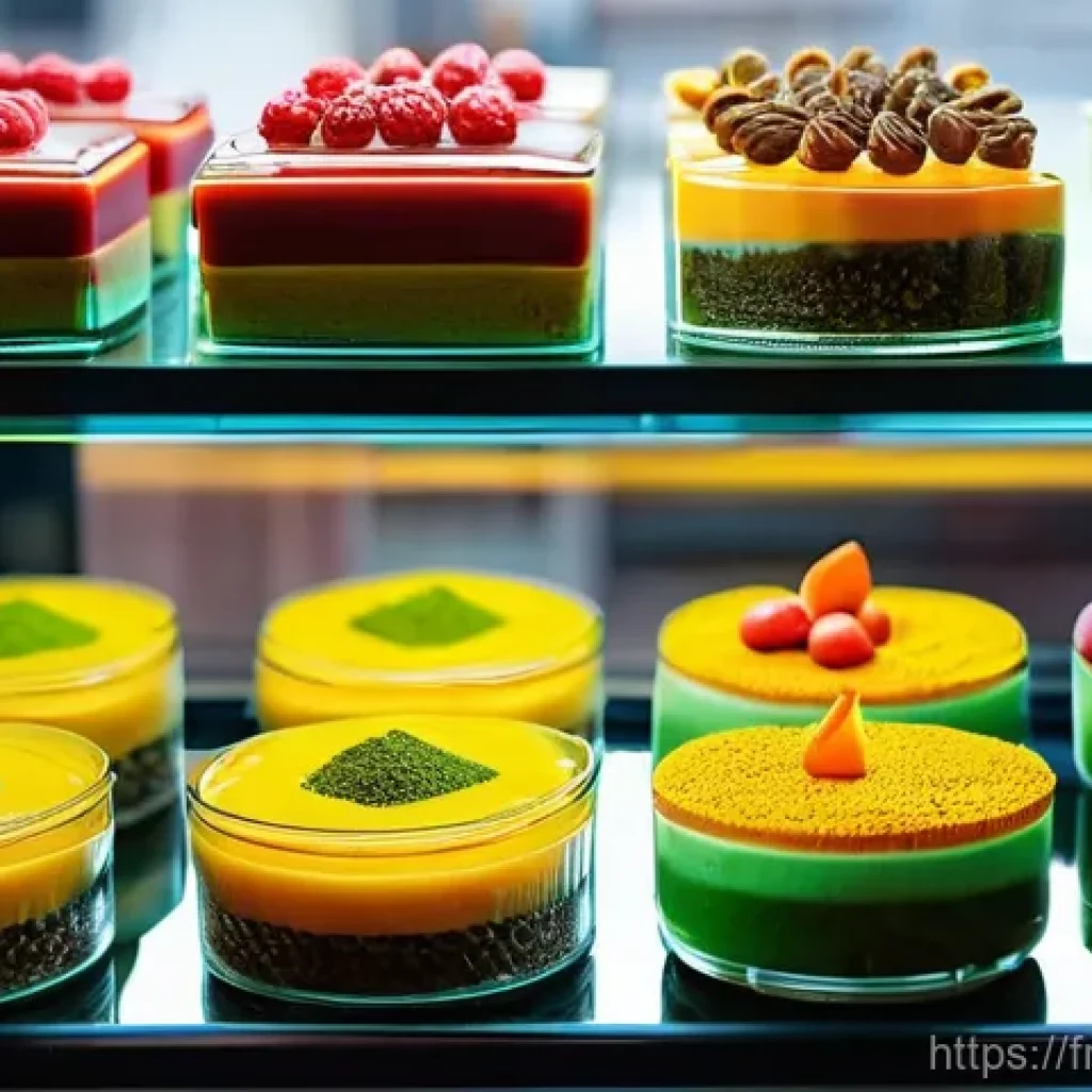 슈퍼푸드가 포함된 제과 제품 - **A Vibrant Superfood Patisserie Display in Paris:** A beautifully arranged display case in a chic P...