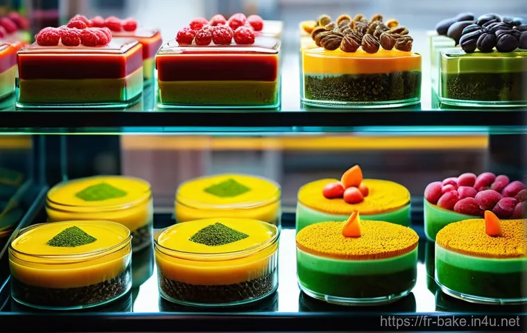 슈퍼푸드가 포함된 제과 제품 - **A Vibrant Superfood Patisserie Display in Paris:** A beautifully arranged display case in a chic P...