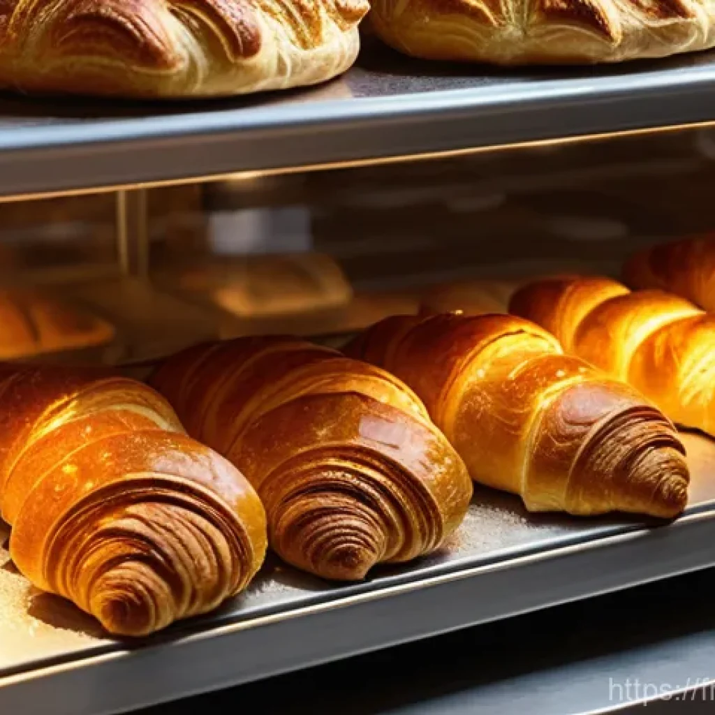 제과 제품의 원산지 비교 - **A Warm, Authentic French Boulangerie Scene with a Golden Croissant:**
    A beautifully lit, warm ...