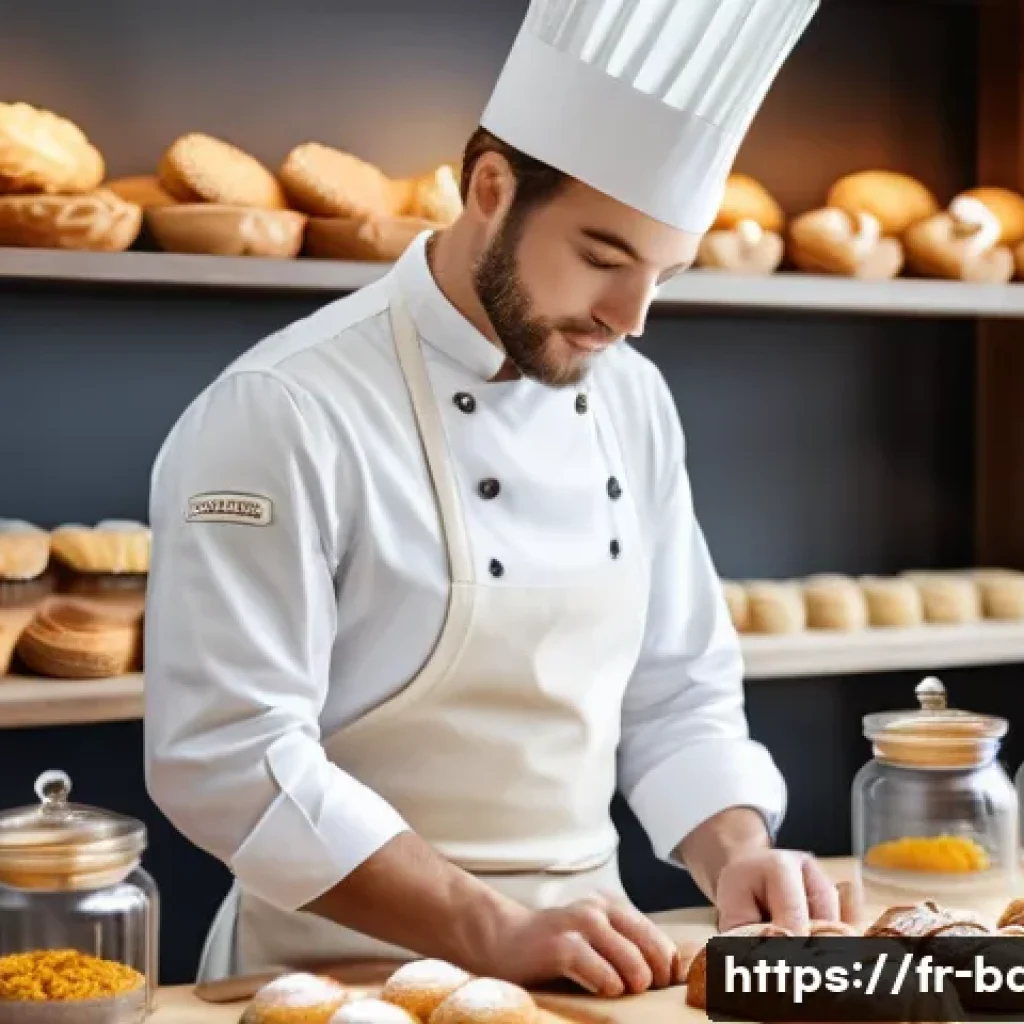 고급 제과 제품 품질 보증 - A luxurious French pastry shop interior scene showcasing artisanal craftsmanship: a skilled pastry c...