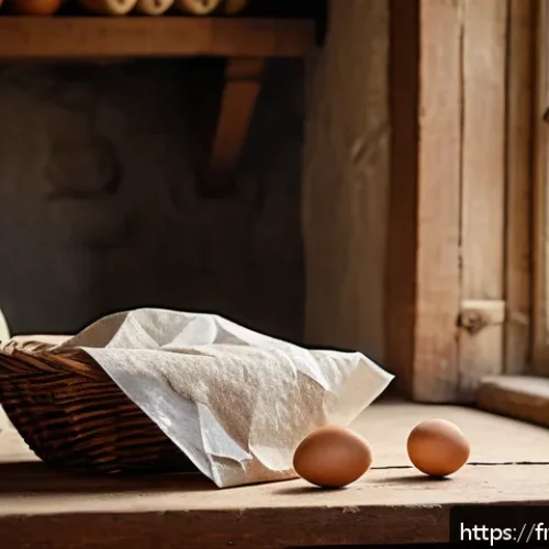 Home 17 과자 재료의 신선도 - A rustic French kitchen scene featuring a wooden table with fresh, locally sourced baking ingredient...